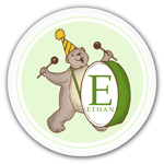Name Doodles - Personalized Melamine Plates (Whimsical Drums Green) (WAE-P5G)